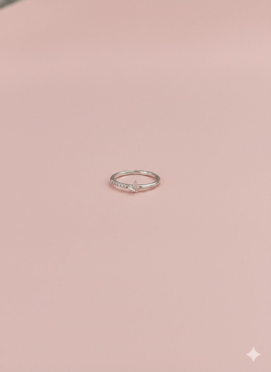 92.5 Silver Small butterfly Ring